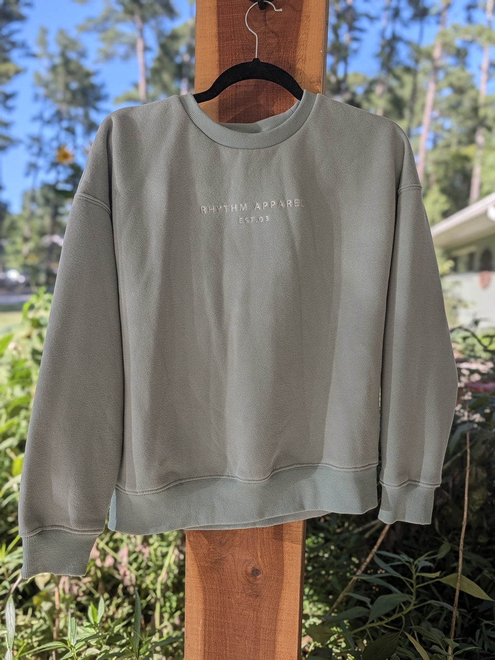 Rhythm Apparel. Women's Sage Green Crewneck Sweatshirt